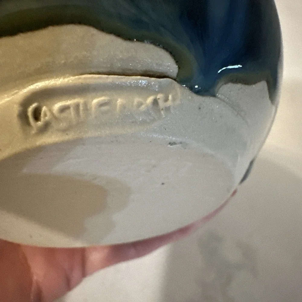 Castle‎ Arch Pottery Blue Brown Pot Vase Handmade In Kilkenny Ireland